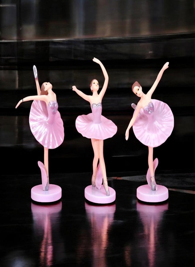 Spiaty Polyvinyl Chloride Ballet Dancing Girl Home, Car and Office Decor Figurine (Small, Pink, Set of 3) - Image 4